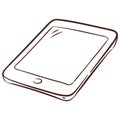Vector Illustration of Simple Tablet Sketch for Technology and Digital Use Royalty Free Stock Photo