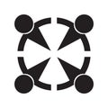 Simple teamwork logo with four people Royalty Free Stock Photo