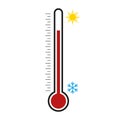 Vector illustration of simple thermometer icon. Temperature.