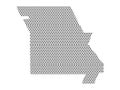 Simplified Dotted Pattern Map of US State of Missouri Royalty Free Stock Photo