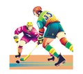 Vector Illustration of a Single Hockey Player