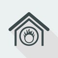 Vector illustration of single isolated danger home icon