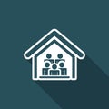 Vector illustration of single isolated home meeting icon Royalty Free Stock Photo