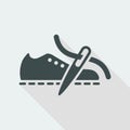 Vector illustration of single isolated shoe or repair production icon