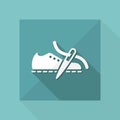 Vector illustration of single isolated shoe or repair production icon