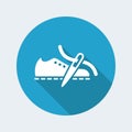 Vector illustration of single isolated shoe or repair production