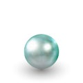 Vector illustration of single shiny natural blue sea pearl with light effects isolated on white background. eps 10