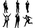 Six businessmen silhouettes Royalty Free Stock Photo