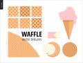 Vector illustration of six seamless waffle patterns