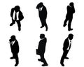 Six silhouettes of businessmen Royalty Free Stock Photo
