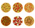 Six types of pizza