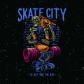 vector illustration skate city so just take the leap for t shirt