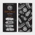 Vector illustration sketch eclair. Card menu profiterole.