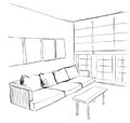 Vector illustration of sketch of a interior Royalty Free Stock Photo
