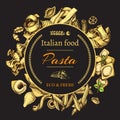 Vector illustration sketch - pasta. Card Italian food