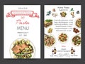 Vector illustration sketch - pasta. Card menu italian restaurant. Banner italan food Royalty Free Stock Photo