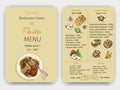 Vector illustration sketch - pasta. Card menu italian restaurant. Banner italan food Royalty Free Stock Photo