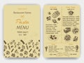 Vector illustration sketch - pasta. Card menu italian restaurant. Banner italan food. Royalty Free Stock Photo