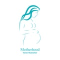 Vector illustration sketch of a pregnant woman