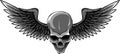 vector illustration of Skull with bird wings Royalty Free Stock Photo