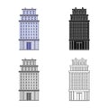 Vector design of skyscraper and hotel icon. Set of skyscraper and office vector icon for stock. Royalty Free Stock Photo