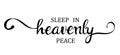 Vector sleep in heavenly peace text. Royalty Free Stock Photo