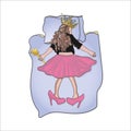 Vector illustration of a sleeping princess with crown Royalty Free Stock Photo