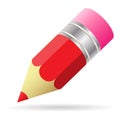 Vector Illustration Small Pencil with eraser Royalty Free Stock Photo