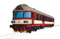 Vector illustration of small train in perspective Royalty Free Stock Photo