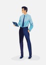 Vector illustration of smart businessman character.Business and marketting concept. Royalty Free Stock Photo