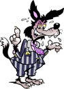 Vector illustration of an Smart Wolf in suit Royalty Free Stock Photo