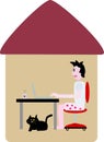 Vector illustration of smart working from home