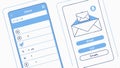 Smartphone email interface, inbox UI design vector design Generative AI