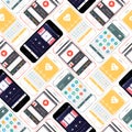 Vector illustration smartphone seamless pattern Royalty Free Stock Photo