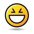 Big laugh face emoticon emoji icon Royalty Free Stock Photo