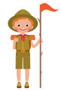 Vector illustration of a smiling child boy scout Royalty Free Stock Photo