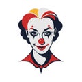 smiling woman clown, face with joker makeup Royalty Free Stock Photo