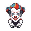 smiling woman clown, face with joker makeup Royalty Free Stock Photo