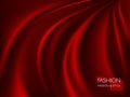 Vector illustration of smooth elegant luxury red silk or satin texture. Can be used as background Royalty Free Stock Photo