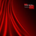 Vector illustration of smooth elegant luxury red silk or satin texture.