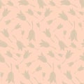 Seamless floral pattern with beige tulip flowers Royalty Free Stock Photo