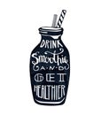 Drink smoothie vector illustration with lettering