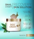 Vector Illustration with snail cream container.