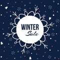 Vector illustration with snowflakes and inscription Royalty Free Stock Photo