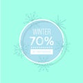 Vector illustration with snowflakes and place for text on turquoise background.