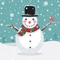 Vector Illustration Of A Snowman