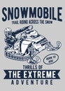Snowmobile extreme adventure vector illustration