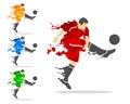 vector illustration of soccer or football player in an action wi Royalty Free Stock Photo