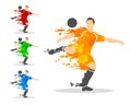 vector illustration of soccer or football player in an action wi Royalty Free Stock Photo