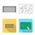 Vector illustration of soccer and gear icon. Collection of soccer and tournament stock vector illustration. Royalty Free Stock Photo